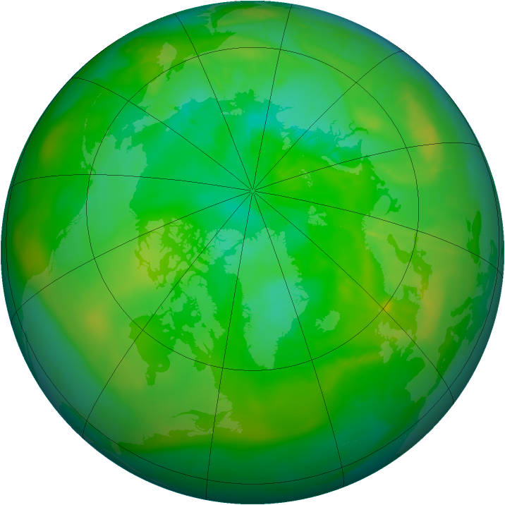 Arctic ozone map for 10 July 2009